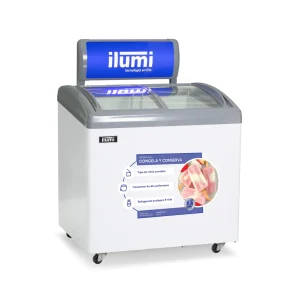 Congeladora con tapa de vidrio Ilumi TF-2600 de 260 Litros