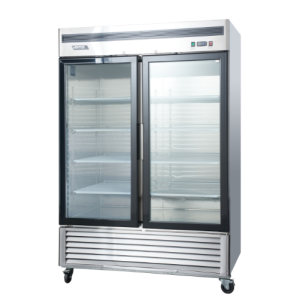 VENTUS, Refrigerador Acerado con 2 puertas de vidrio