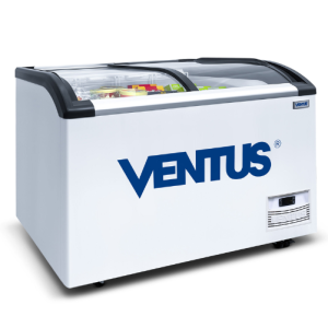 VENTUS, Congeladora Dual Tapa de Vidrio Curvo 500 L